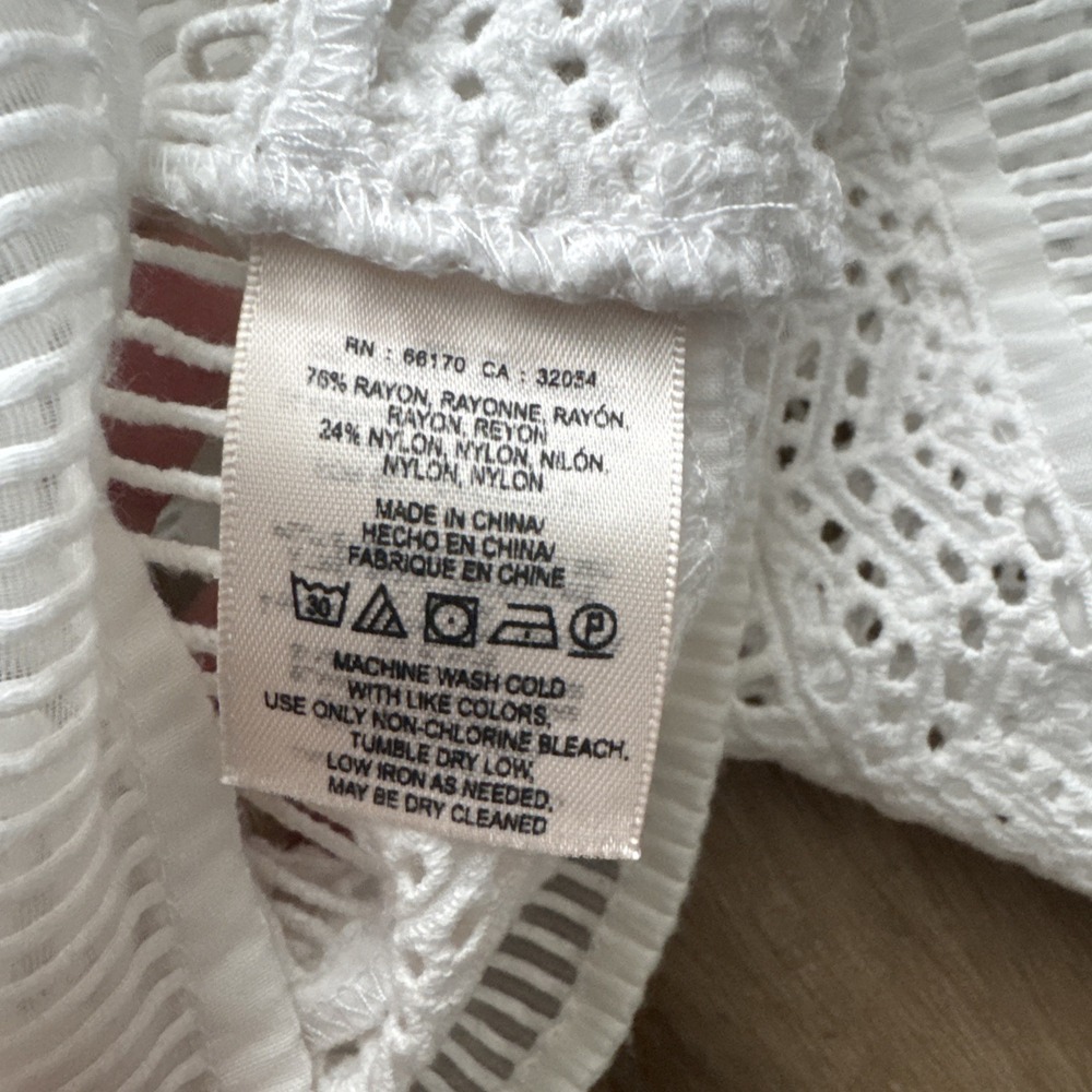 Urban Outfitter Maeve Size 12 White Crochet Sheet Tank Too - Picture 7 of 7